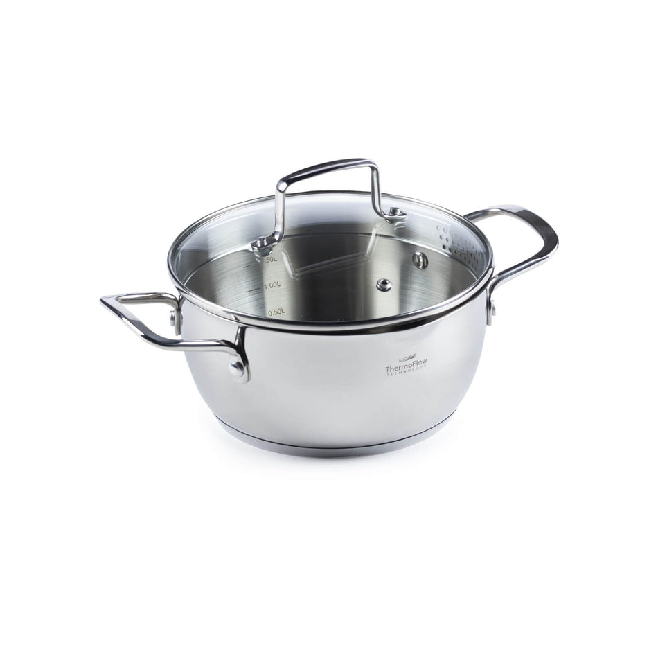 Nerūsējošā Tērauda Katls ar stikla vāku Rosmarino Pour&amp;Cook II