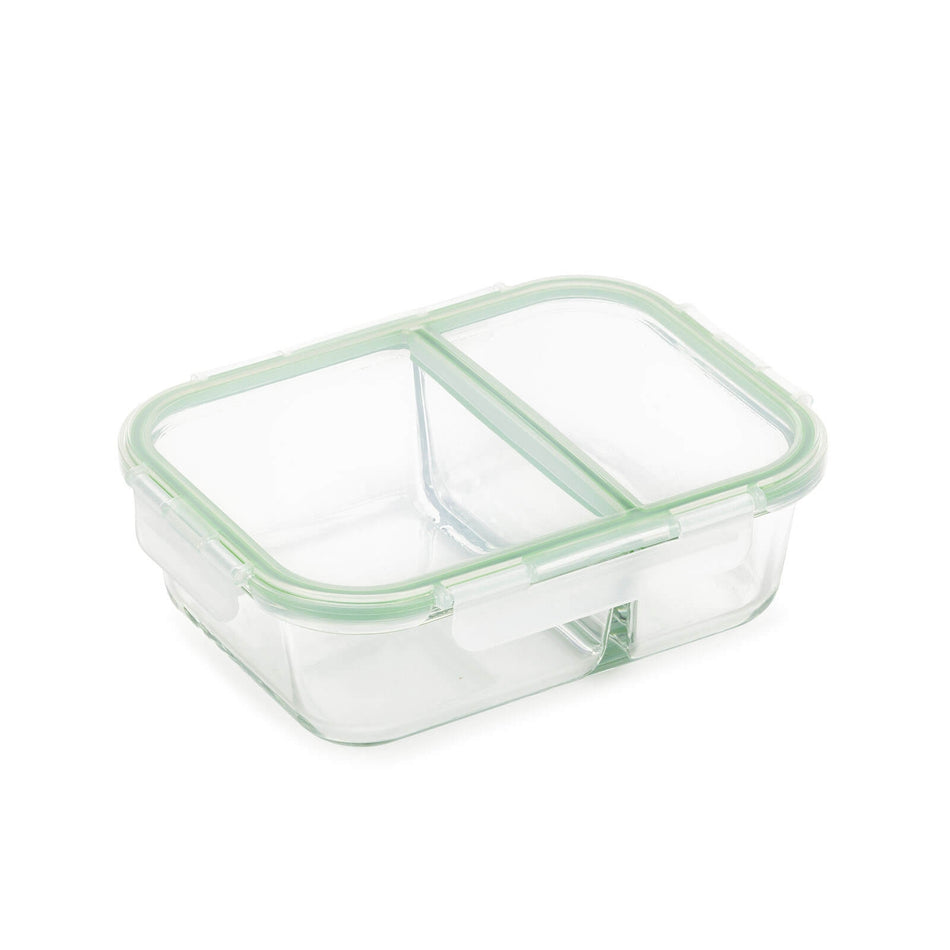 Taisnstūrveida stikla cepamtrauks ar vāku un sadalītāju Rosmarino Bake&Go – 1300 ml