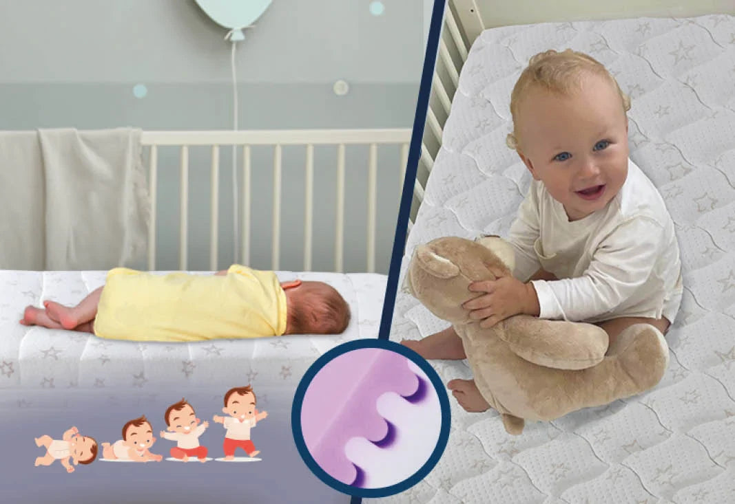 2 cietības 1 matracī: piemērots gan jaundzimušajiem, gan augošiem bērniem.