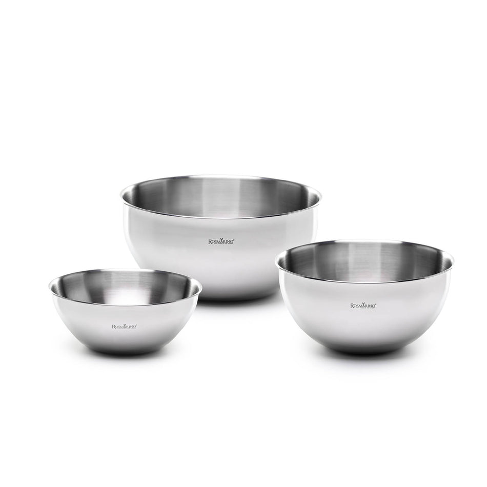 3-daļīgs nerūsējošā tērauda maisīšanas bļodu komplekts Rosmarino Pour&Cook