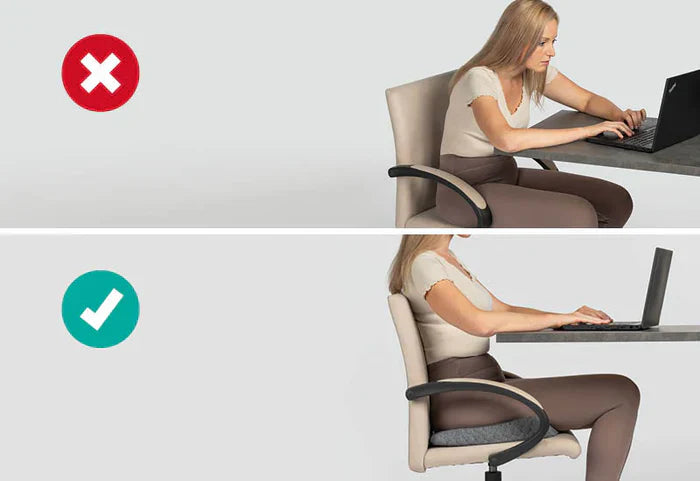 Ergonomiskais spilvens palīdz uzturēt pareizu ķermeņa stāvokli.