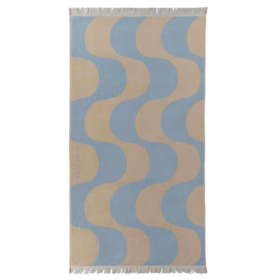 Svilanit premium liels pludmales dvielis Waves, 100 x 180 cm