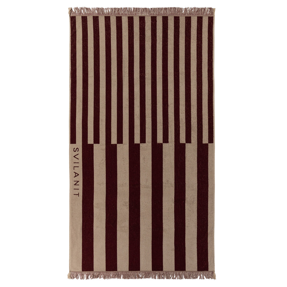 Svilanit premium liels pludmales dvielis Double Stripes, 100 x 180 cm
