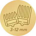 4 ķemmes matu garumam 3–12 mm